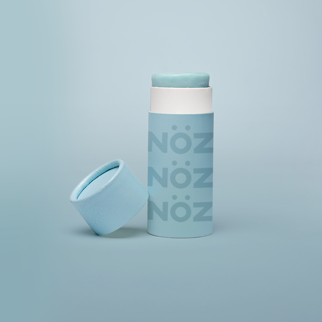 Closeup image of Noz neon sunscreen in the color blue